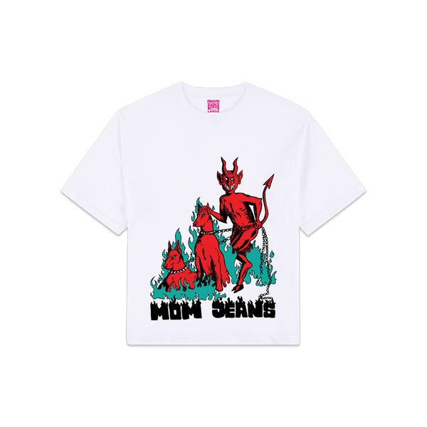Devil Dog Cropped Boxy Tee - White – Mom Jeans Band